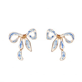 Ribbon Bow Drop Earrings - alternate view