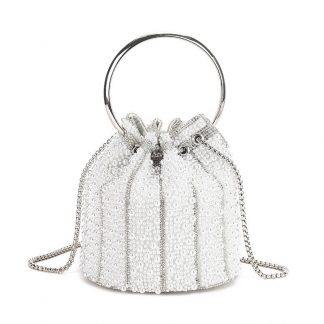 Beaded Ring-Handle Evening Bag