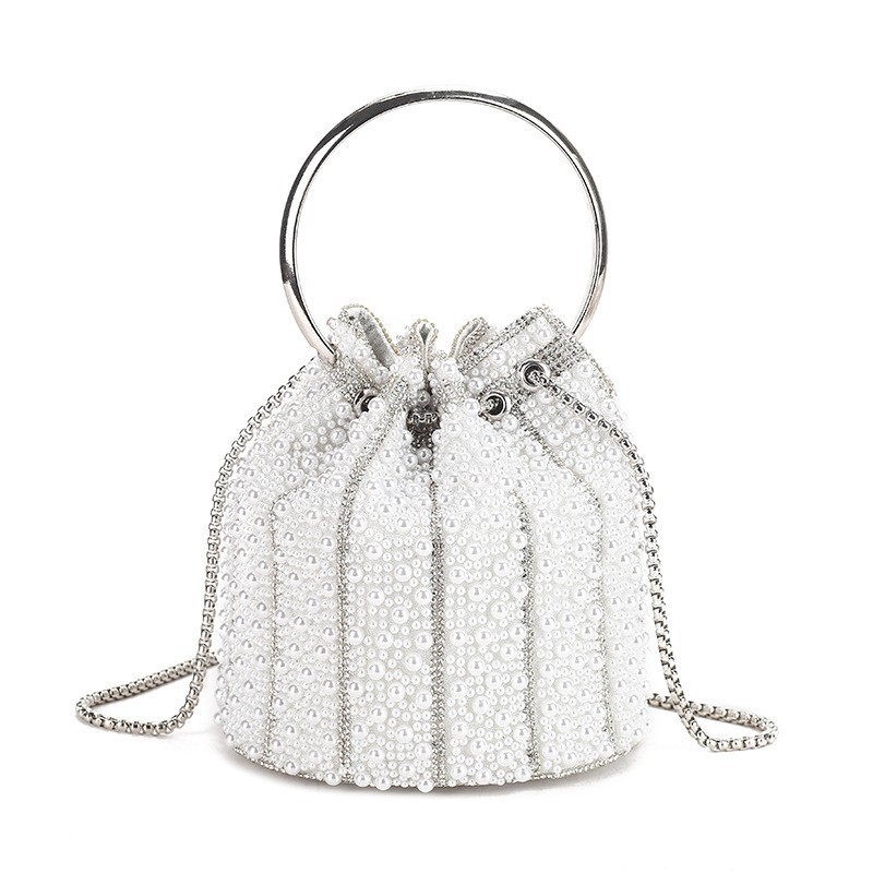 Beaded Ring-Handle Evening Bag