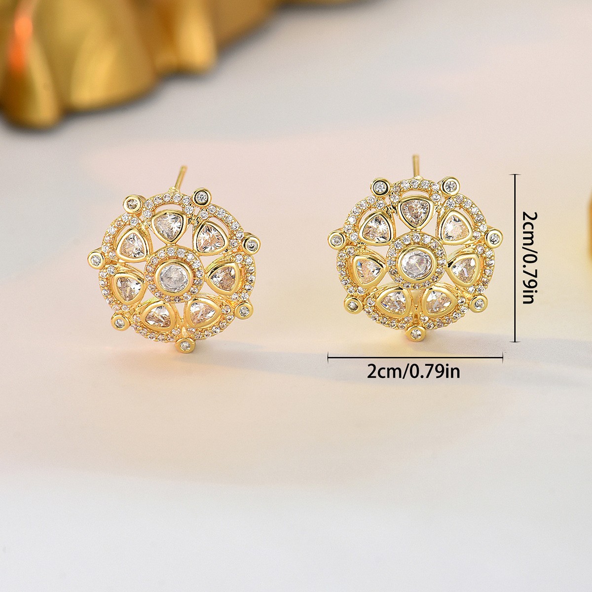 Round Crystal-Cluster Stud Earrings