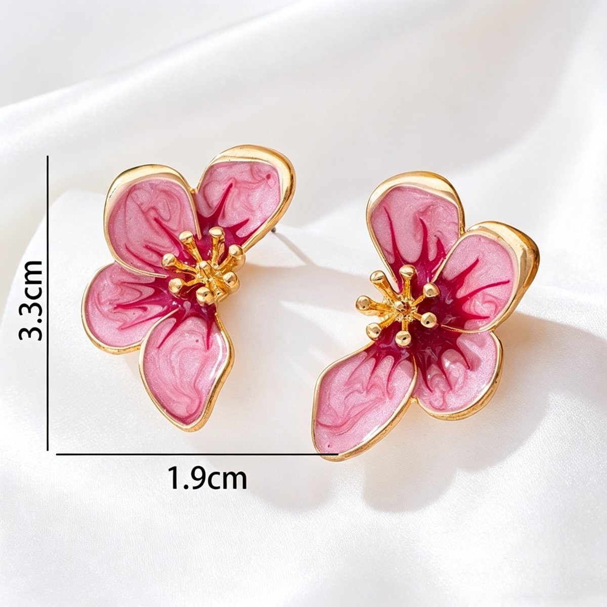 Enamel Flower Stud Earrings