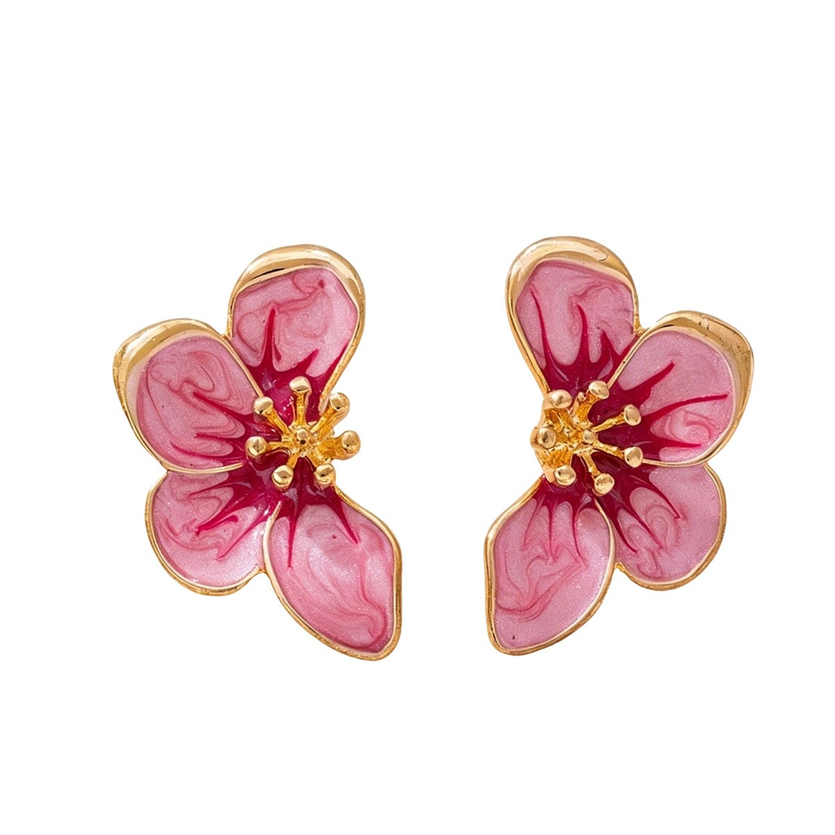 Enamel Flower Stud Earrings