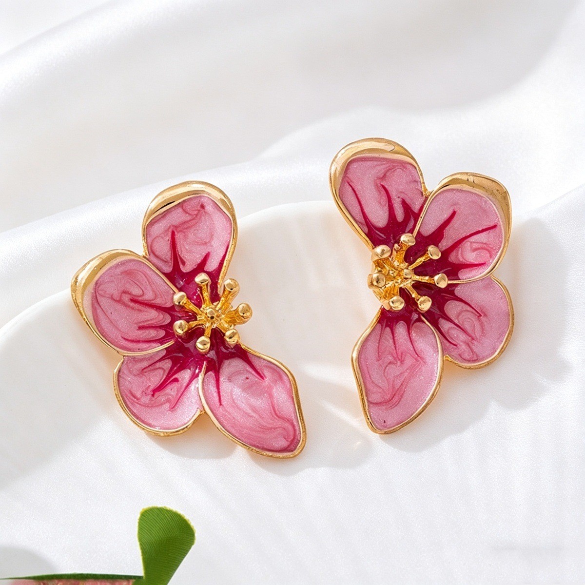 Enamel Flower Stud Earrings