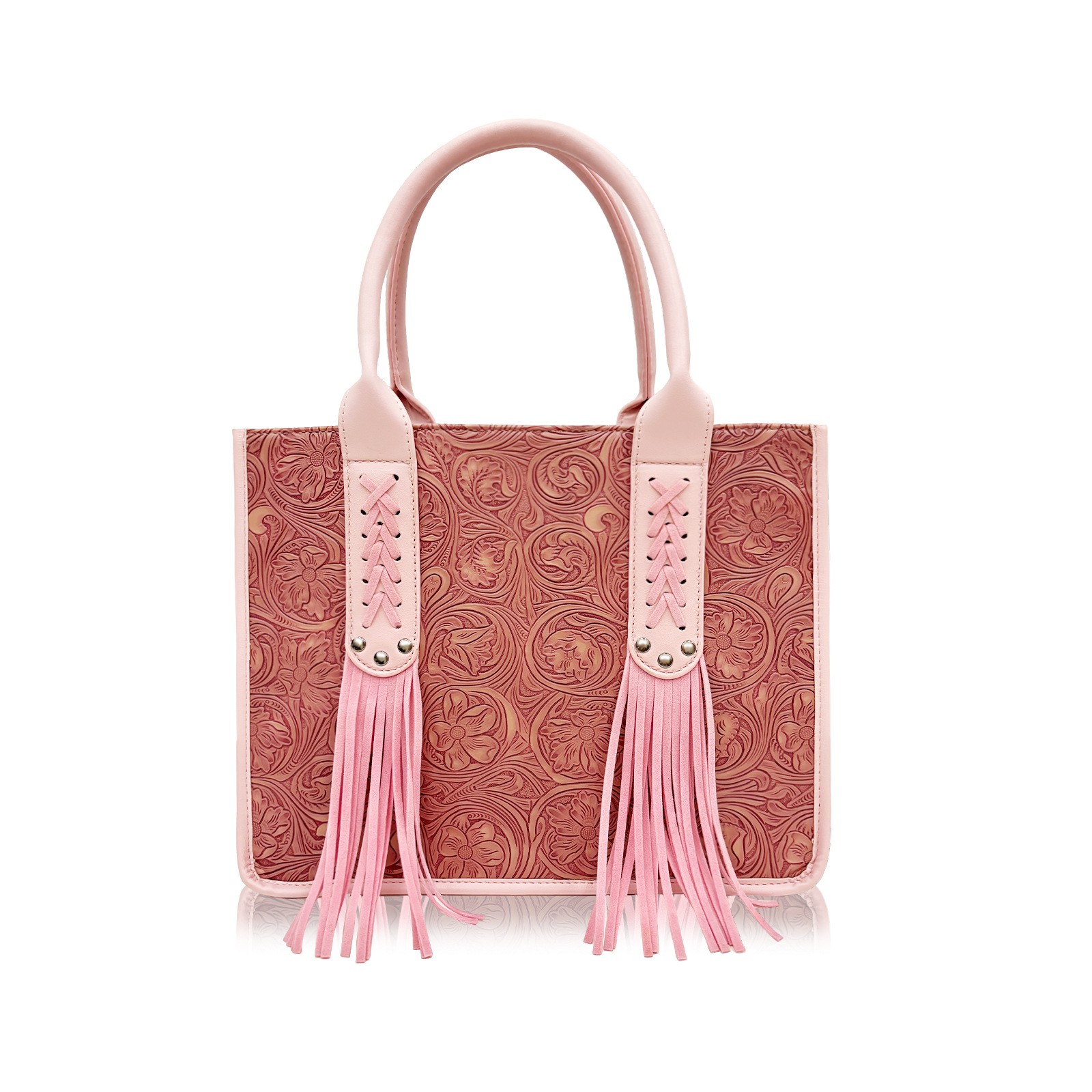 Embossed Tassel Mini Tote