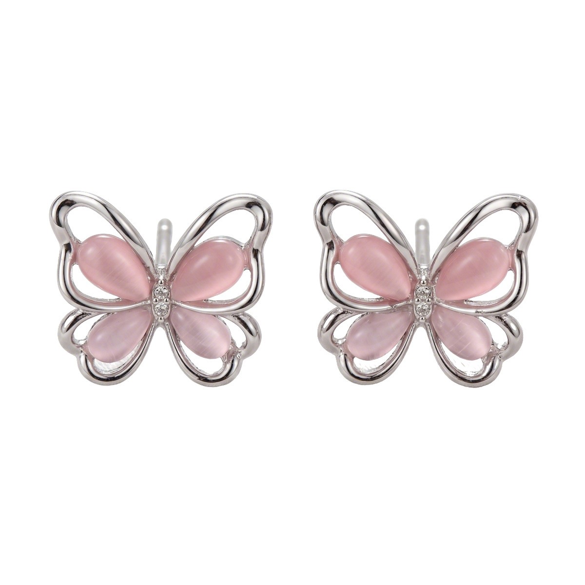 Color-Inlay Butterfly Stud Earrings
