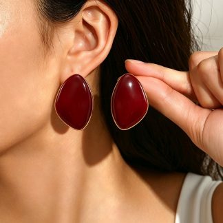 Irregular Color-Inlay Stud Earrings