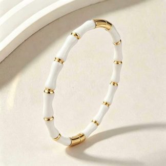 Bamboo-Style Enamel Bangle - alternate view