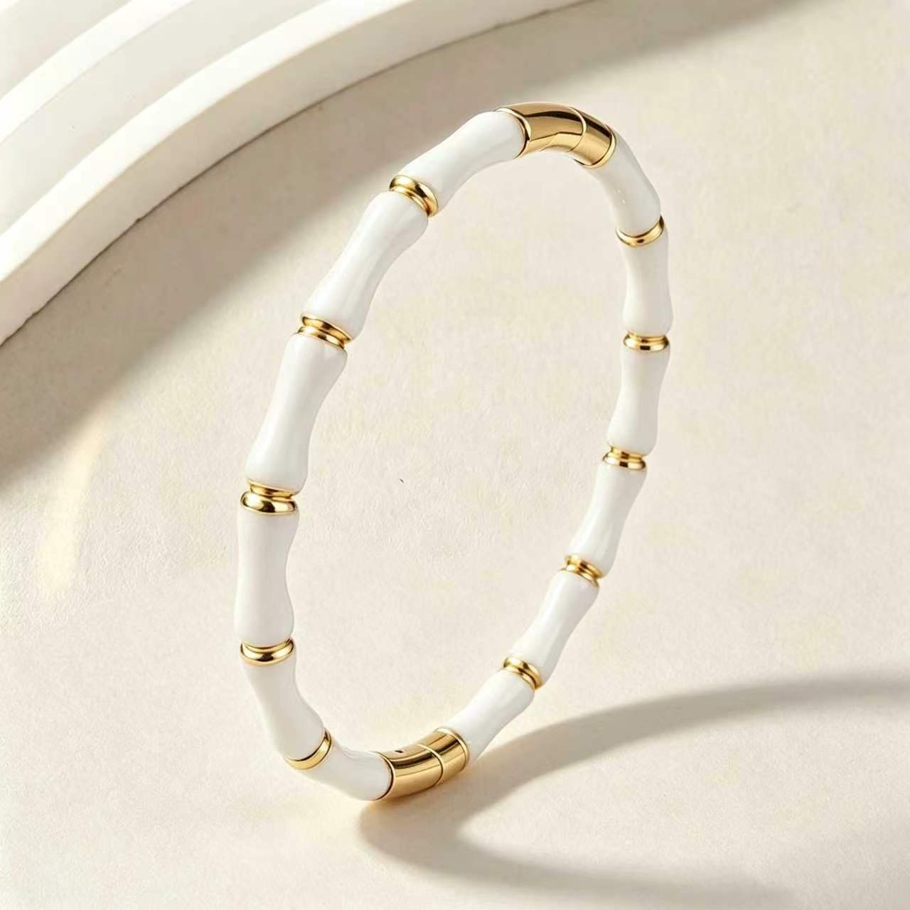 Bamboo-Style Enamel Bangle
