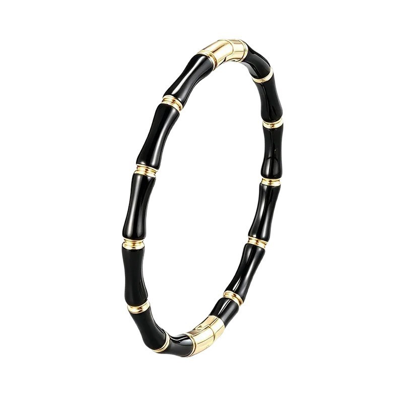 Bamboo-Style Enamel Bangle
