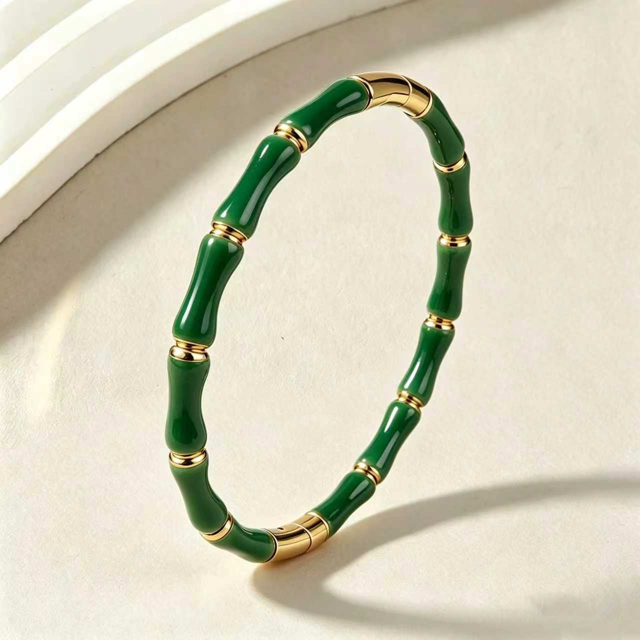 Bamboo-Style Enamel Bangle