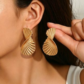 Twisted Fan Statement Earrings