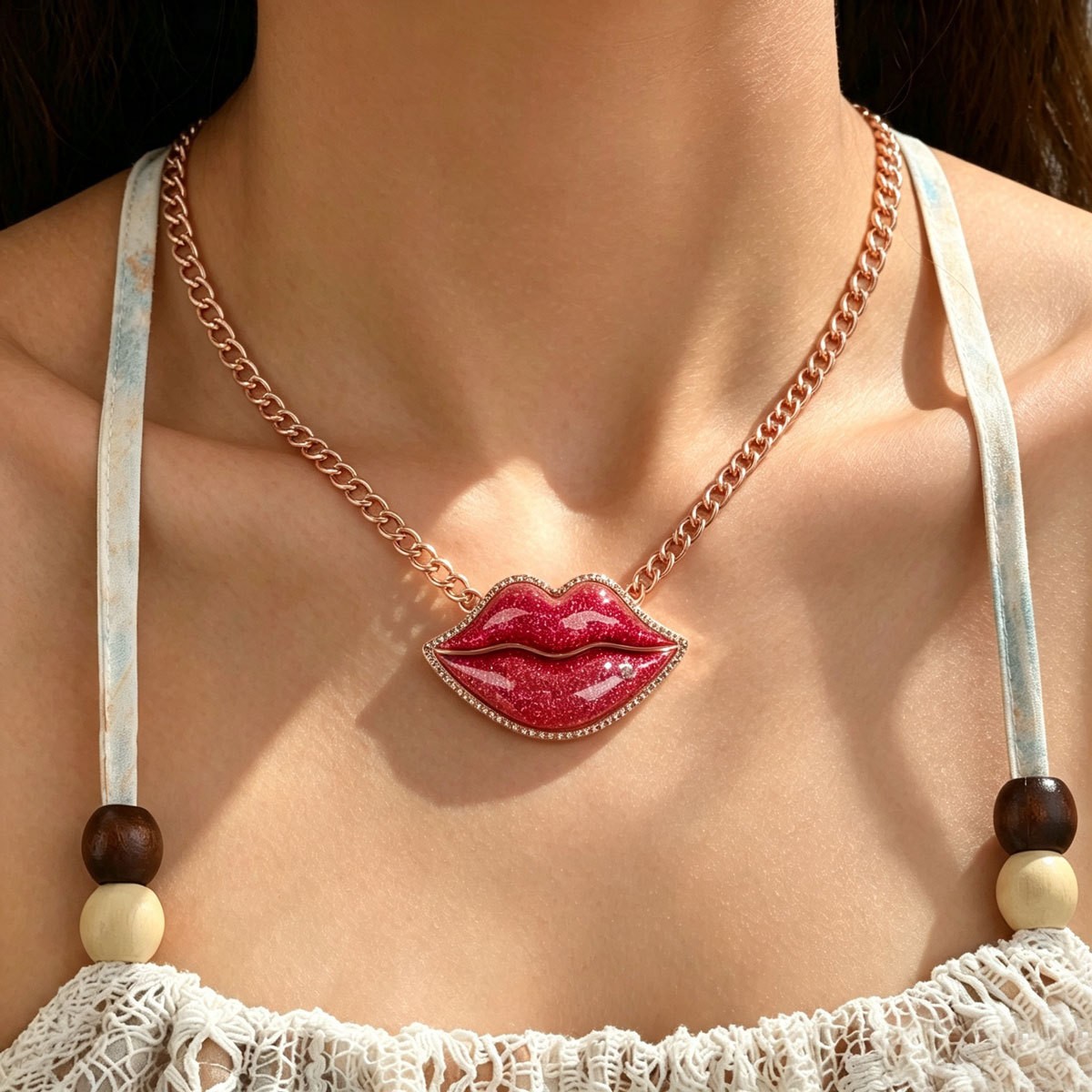 Lips Pendant Necklace