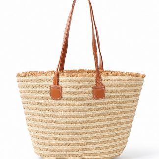Striped Woven Beach Tote - alternate view