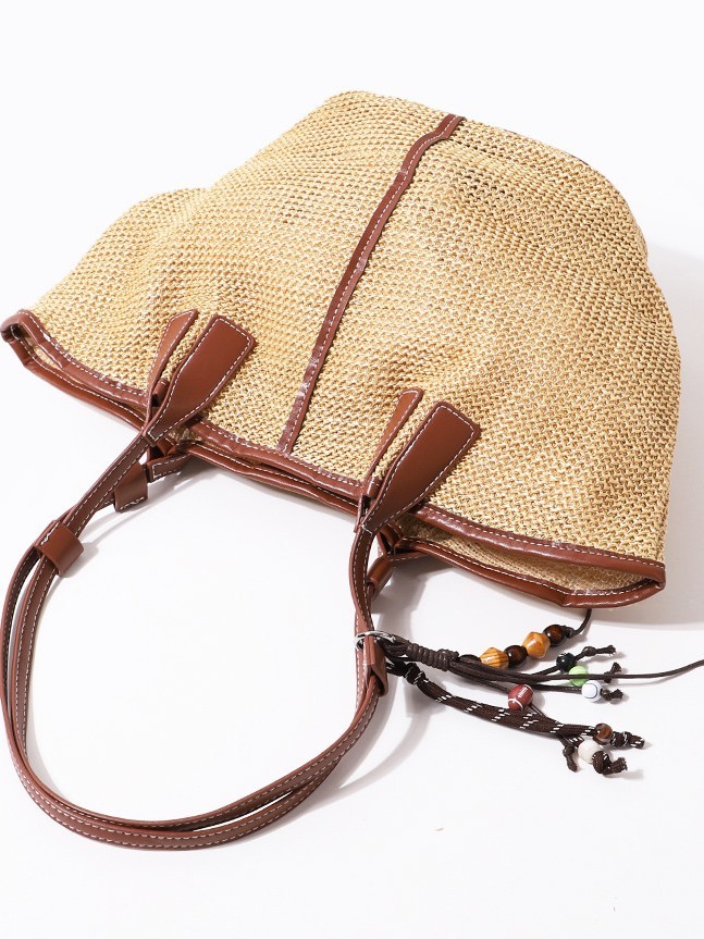 Woven Tote and Drawstring Pouch Set