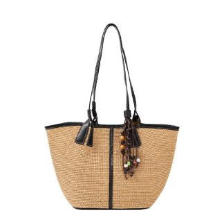 Woven Tote and Drawstring Pouch Set