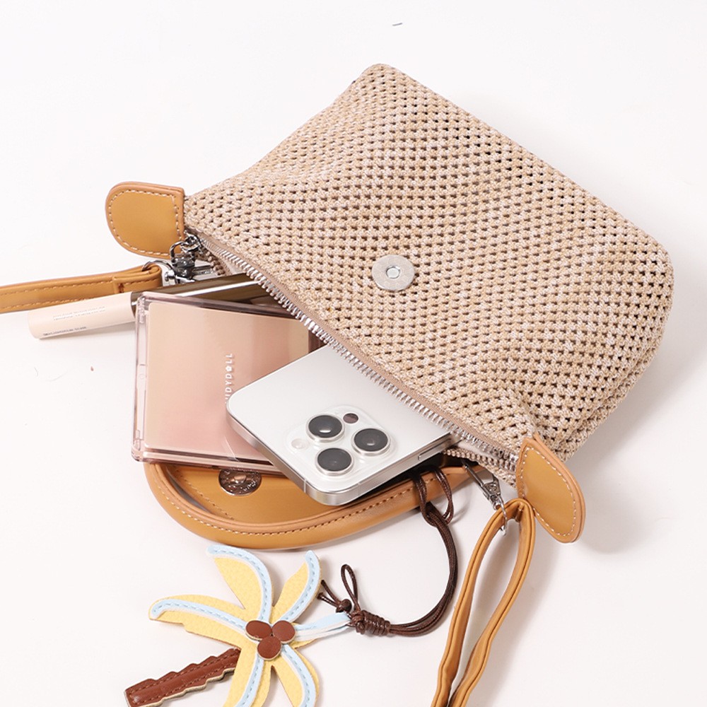 Woven-Texture Mini Satchel