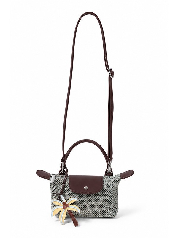 Woven-Texture Mini Satchel