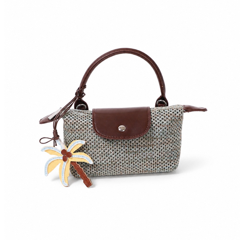 Woven-Texture Mini Satchel