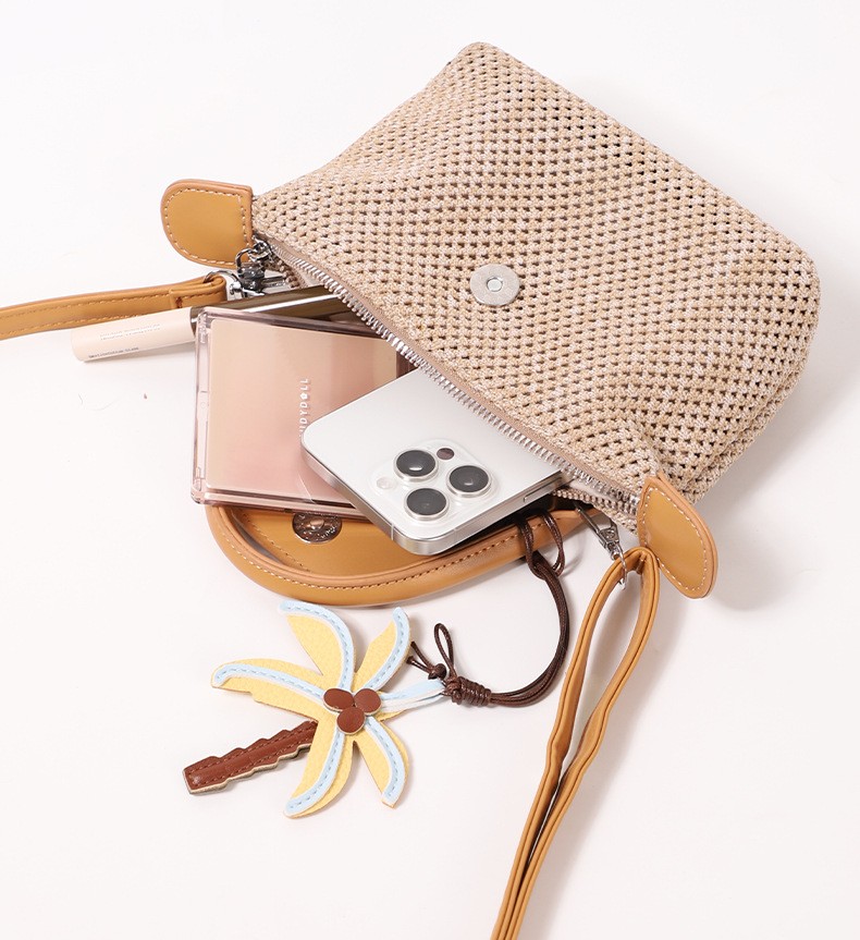 Woven-Texture Mini Satchel