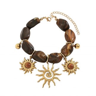 Stone-Effect Sun Charm Bracelet - alternate view