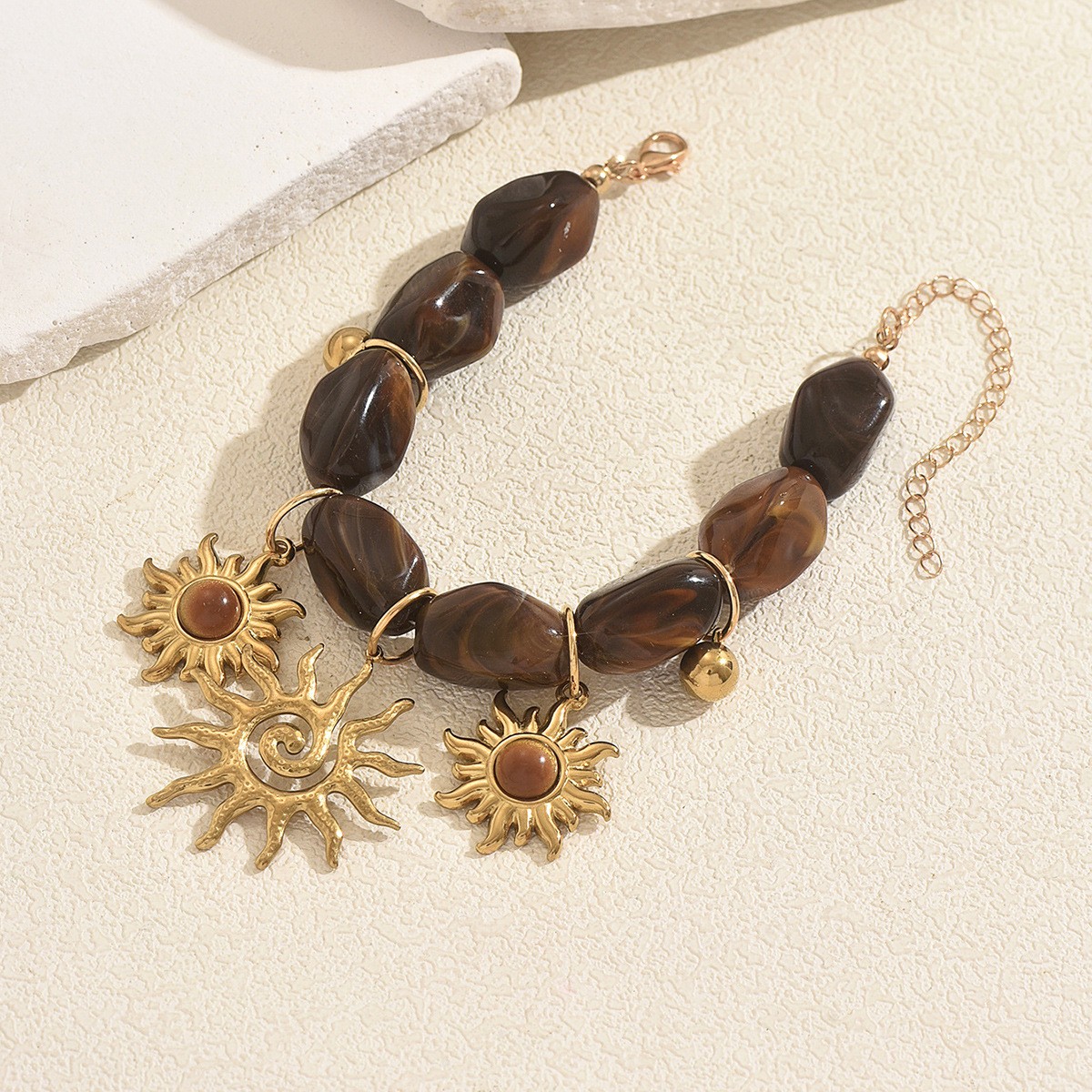Stone-Effect Sun Charm Bracelet