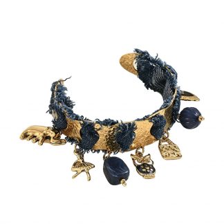 Textured Moon and Star Cuff Bracelet - alternate view