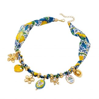 Floral Scarf Charm Necklace - alternate view