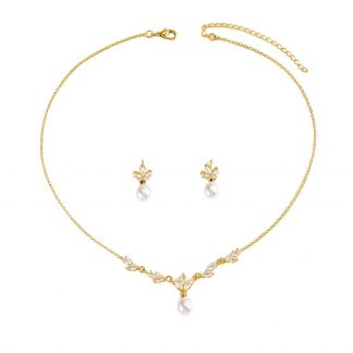 Floral Necklace and Earrings Set - alternate view
