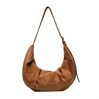 Ruched Crescent Shoulder Bag