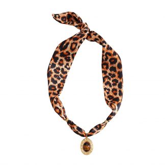Leopard-Print Scarf Pendant Necklace - alternate view