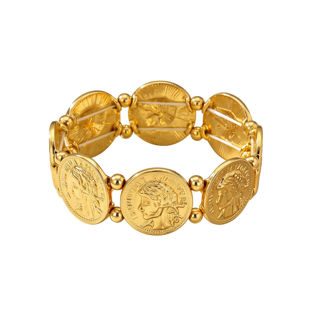 Textured Coin-Link Bracelet