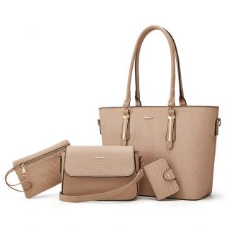 Textured Tote and Matching Bag Set