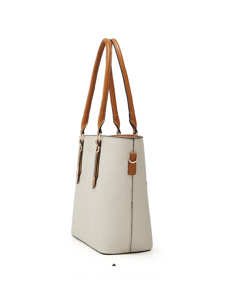 Textured Tote and Matching Bag Set