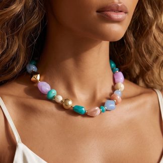 Colorful Beaded Statement Necklace