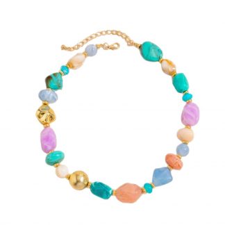 Colorful Beaded Statement Necklace - alternate view