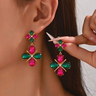 Colorful Floral Drop Earrings