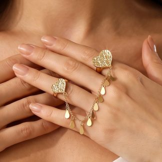 Heart-Detail Chain Ring