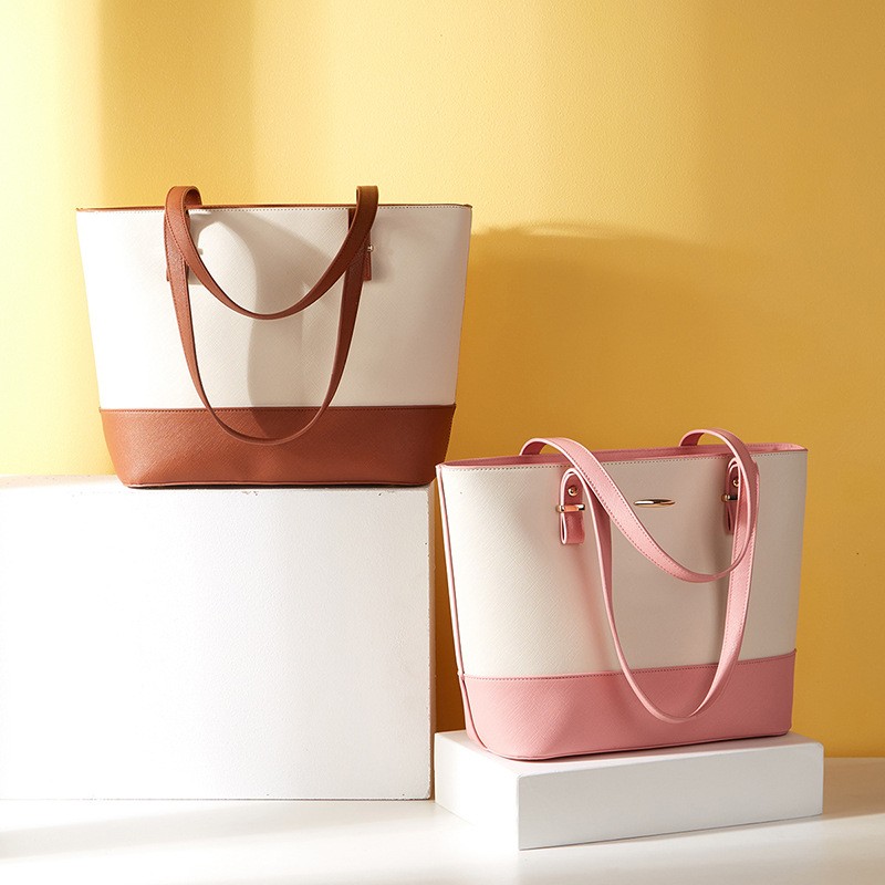 Color-Block Tassel Tote Bag Set