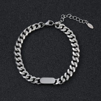 ID Plate Curb Chain Bracelet - alternate view