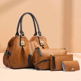 Vintage-Style Handbag and Pouch Set - alternate view