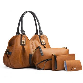 Vintage-Style Handbag and Pouch Set