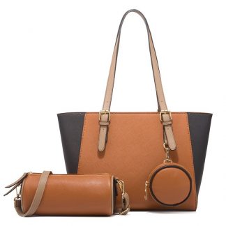 Color-Block Tote with Cylinder and Round Pouches - alternate view