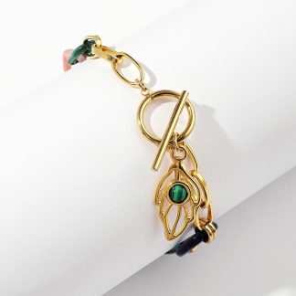 Colorful Link and Feather Charm Bracelet - alternate view