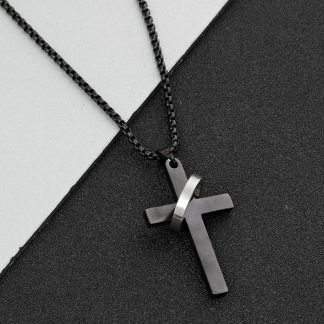 Layered Cross Pendant Necklace - alternate view