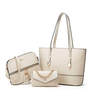 Structured Tote and Chain-Accent Bag Set