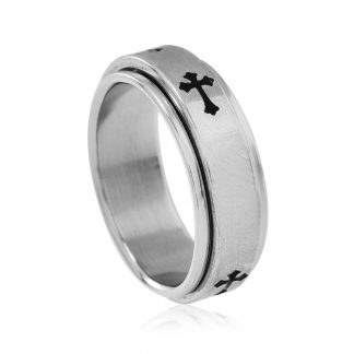 Cross-Detail Band Ring