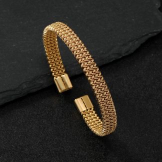 Woven Wave Open Bangle - alternate view