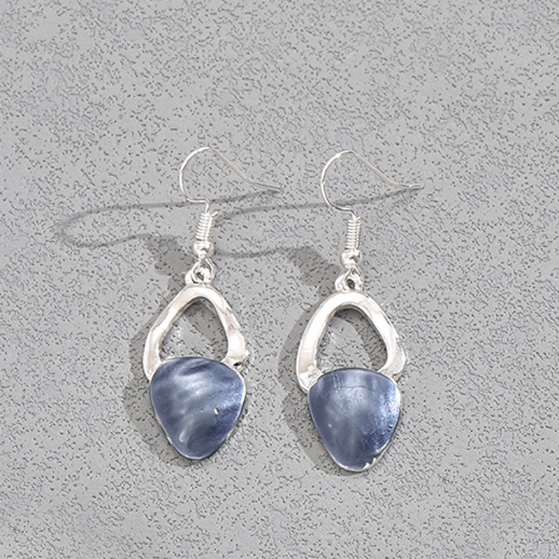 Oval Stone-Effect Necklace and Earrings Set