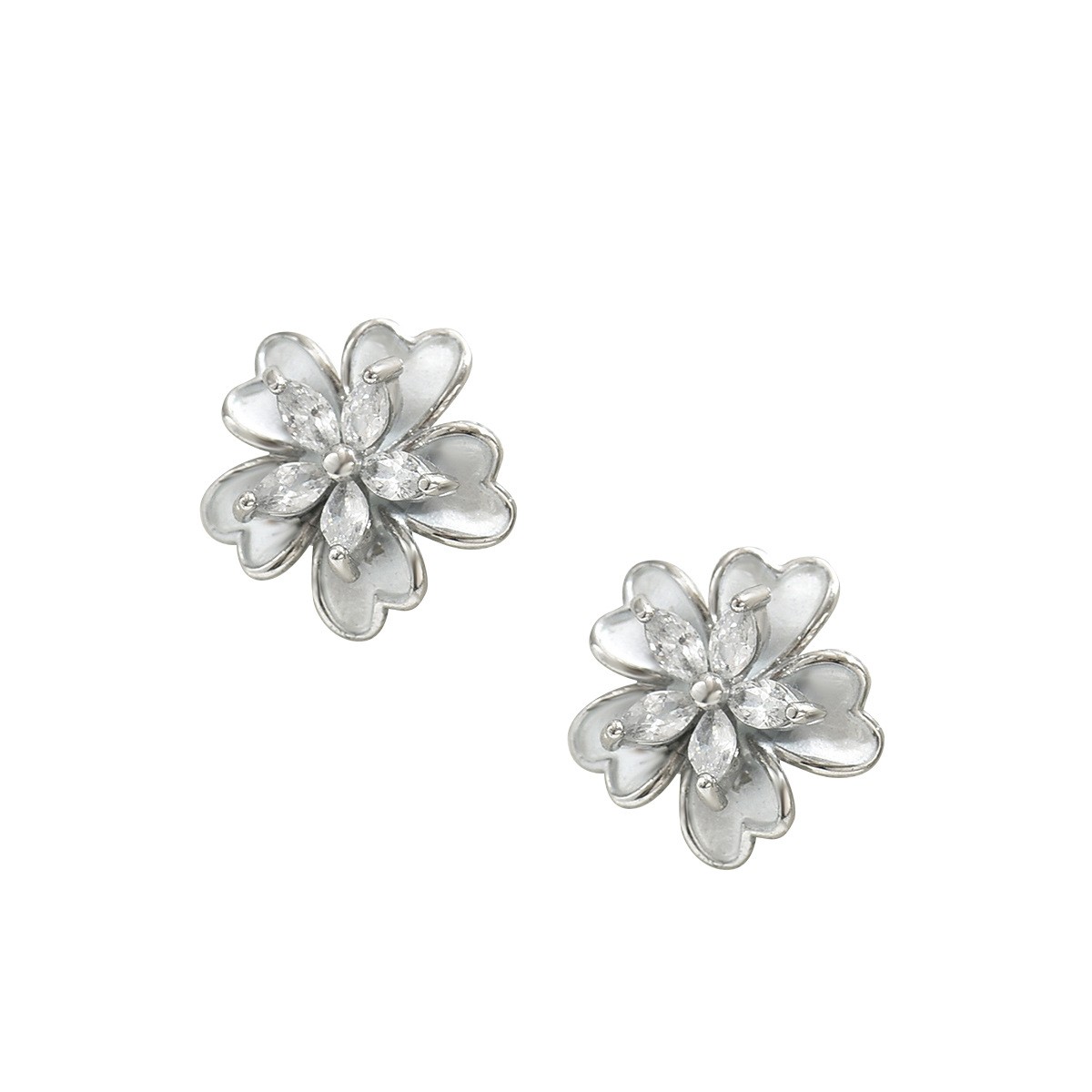 Layered Flower Stud Earrings