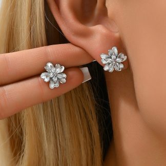 Layered Flower Stud Earrings